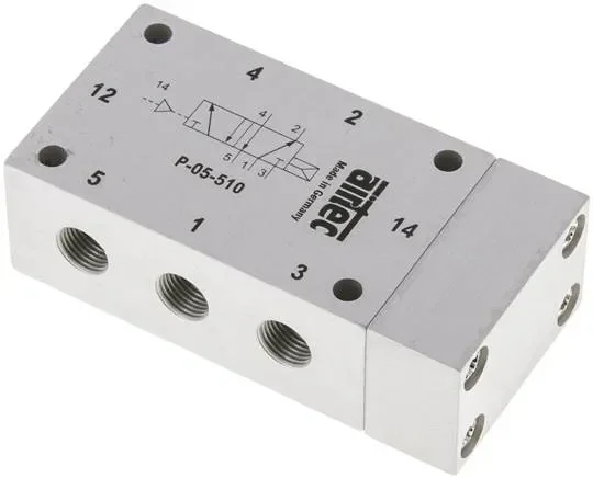 Vanne pneumatique 5/2 voies avec ressort pneumatique, G 1/8″, homologation ATEX