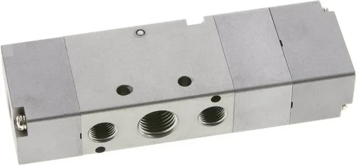 vanne pneumatique à 5/3 voies, position centrale avec aération, G 1/4″ (pilote et évacuation G 1/8)