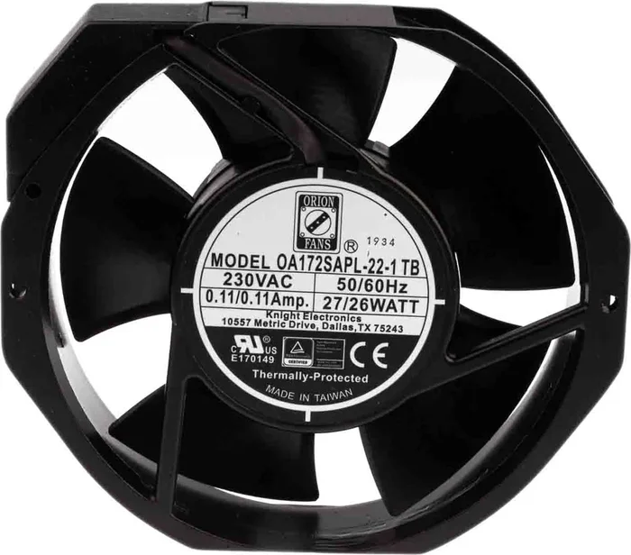 Ventilateur axial RS PRO 230 V c.a., 387.4m³/h, 172 x 150 x 38mm, 28W