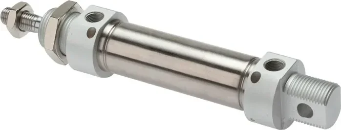 Vérin ISO 6432, double effet, piston 16mm,course 50mm -Eco-Line, amortissement de fin de course réglable