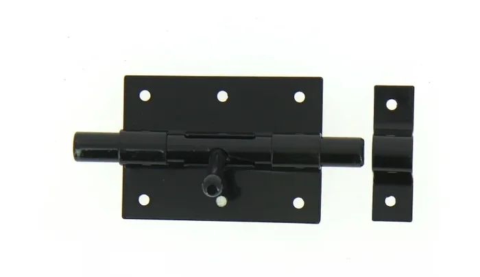 Verrou de Box Sans porte-Cadenas en Acier Noir Ø 14 mm – 90×65 mm – Ref 524221 – Industrielle de Sedan
