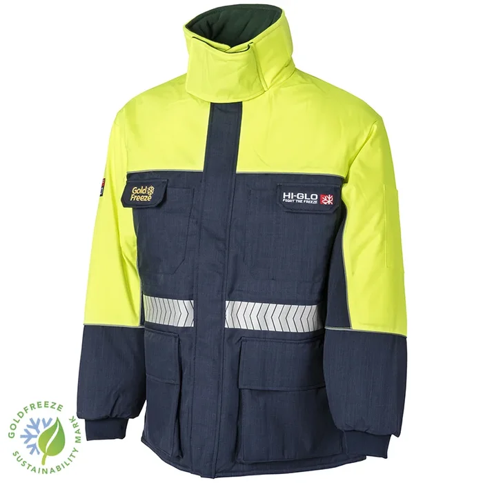 Veste thermique Goldfreeze 3905340, Respirant, Haute visibilité, Imperméable Unisexe, 3XL, Bleu marine/Jaune