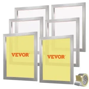 VEVOR 6 Cadres de Sérigraphie en Alu Kit de Sérigraphie 50,8×61 cm Mailles 305