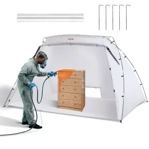 VEVOR Abri de Peinture Portable 305x213x183 cm Tente de Peinture en Oxford 210D Cabine de Peinture pour Bricolage avec Aération Film Jetable Sac pour Pulvérisation de Peinture par Aérographe Meuble