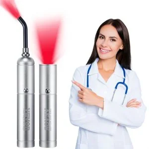 VEVOR Appareil de thérapie à lumière rouge, embout amovible, baguette de luminothérapie 2en1 5 longueurs d&rsquo;onde mode impulsion soulager douleur pour visage, corps, articulations, bouche, nez, oreilles
