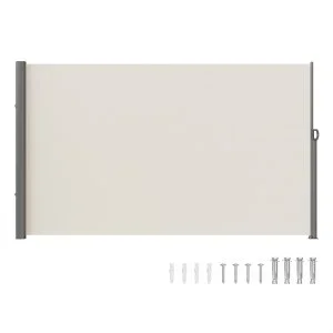 VEVOR Auvent Latéral Rétractable 160×300 cm Paravent Extérieur Imperméable Brise-Vue Tissu en Polyester 180 g/m² Pare-vent Écran de Séparation Résistant aux UV 30+ pour Jardin, Balcon, Terrasse, Beige