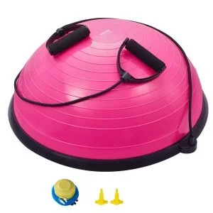 VEVOR Ballon d&rsquo;Équilibre Demi-ballon 62 cm Bande de Résistance pour Gym Rose
