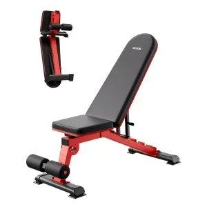 VEVOR Banc de Musculation Réglable et Pliable pour Entraînement Fitness Gym
