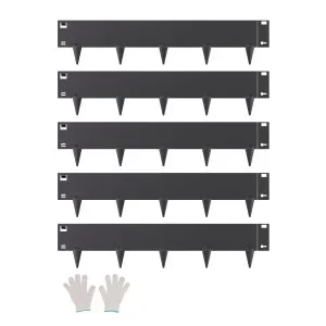 VEVOR Bordure Paysagère Jardin Acier Résistant à la Rouille 5PCS 990×207 mm Noir