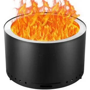 VEVOR Brasero à bois sans fumée en acier inoxydable 710×450 mm bac à cendres