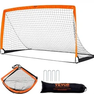 VEVOR But de Football Pop Up pour Enfants Cage de Foot de 189×99 cm avec Sac de Transport Pratique Cadre en Fibre de Verre et Filet Dacron pour Entraînement dans l’Arrière-Cour Jardin Parc Extérieur