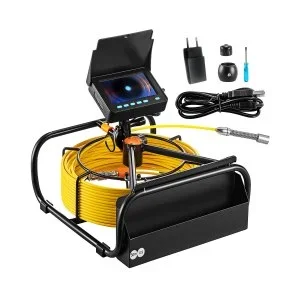 VEVOR Caméra d’Inspection Canalisation d’Égout 50 m Écran 4,3″ 6 LED Réglables