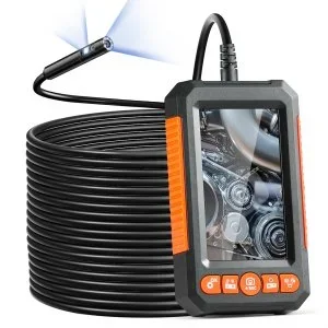 VEVOR Caméra Endoscopique Endoscope Double Objectif Écran IPS 10,9 cm Câble 15 m