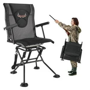 VEVOR Chaise de Chasse Pivotante à 360° Pliable avec Pieds Anti-enfoncement