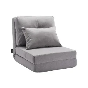 VEVOR Chaise de sol fauteuil convertible pliable à 5 positions réglables gris