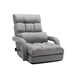 VEVOR Chaise de sol pliante à 5 positions réglables et accoudoirs pour salon