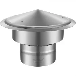 VEVOR Chapeau de Cheminée Φ150 mm Chapeau de Conduit de Cheminée Base Ronde Acier inoxydable 304 Couvercle Bouchon Protection Anti-oiseaux Pare-vent Sans Obstruction pour Différents Types de Cheminées