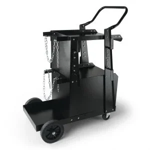 VEVOR Chariot de Soudage à 2 Niveaux Chariot Poste à Souder Armoire Antivol Verrouillable Charge 120 kg Roues 360° Chaînes Sécurité Stockage Réservoirs pour Atelier TIG ARC MMA Découpeur Plasma