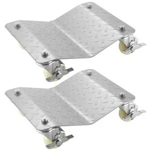 VEVOR Chariots de Manutention de Voiture 2 pcs Capacité 500 kg Chariot de Déplacement Plaque-Forme 48×30 cm Chariot à Roues Positionnement Roue