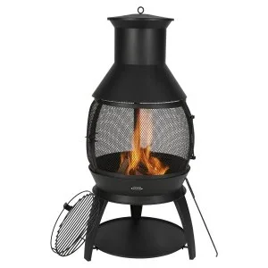 VEVOR Cheminée Extérieur de Jardin 559 mm Poêle à Bois de Patio avec Grille