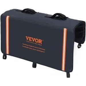 VEVOR Coussin de Protection de Hayon 84×83 cm Coussin de Hayon Porte-Vélos en PVC et Éponge Housse de Protection pour Hayon de Pick-up 2 Sangles de Fixation Poche à Outils Transport 2 Vélos Kayak VTT