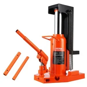 VEVOR Cric à Patte 5 T à la Patte, Cric Hyraulique pour Machines Capacité de Levage 10 T en Haut, Hauteur de la Patte 20-173 mm, Hauteur du Dessus 287-440 mm, pour Levage des Machines, Industrie
