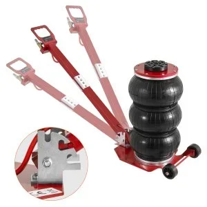 VEVOR Cric Pneumatique 3 tonnes Plage 140-450 mm Cric de Levage Pneumatique 0,8-1,0 MPa 3 Coussins d’Air Poignée Longue Ajustable Levage Rapide pour Réparation Entretien Voiture SUV Atelier Garage