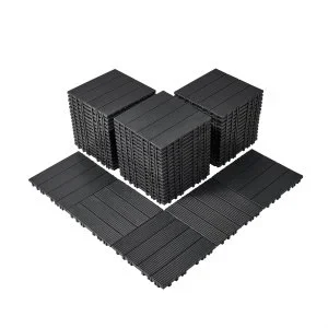 VEVOR Dalles de Terrasse Emboîtables Plastique Lot de 54 300×300 mm Gris Foncé