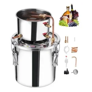VEVOR Distillateur Alambic Distillateur d&rsquo;Eau et d&rsquo;Alcool Inox 11,4 L Brassage