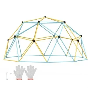 VEVOR Dôme d&rsquo;Escalade Géométrique pour Enfants de 3 à 10 Ans, Cage à Poule 366 cm, Supporte 340 kg, avec Poignée d&rsquo;Escalade, Assemblage Facile, Aire de Jeux Extérieure et Intérieure, Arrière-cour