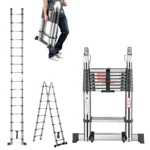 VEVOR Échelle Télescopique Cadre A Extensible Portable Acier Inox 4985 mm 150 kg