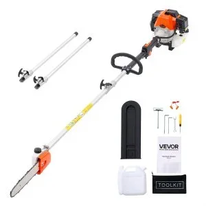 VEVOR Élagueuse Thermique sur Perche sans Fil 2 Temps 43 cc Guide-chaîne 25,4 cm