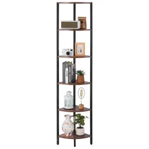 VEVOR Étagère d’angle à 6 niveaux bibliothèque du coin 171,5 cm éclairage LED