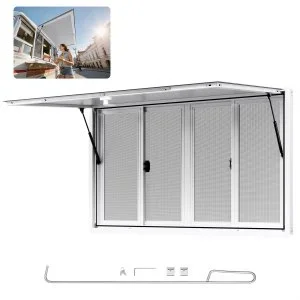 VEVOR Fenêtre de Concession pour Camion Restaurant 152,4×91,5 cm 4 Moustiquaires