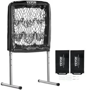 VEVOR Filet d&rsquo;Entraînement de Baseball Sofetball Pickleball 9 Trous 69 x 71 cm Filet de Lancement pour Baseball Portable Hauteur Réglable sur 3 Niveaux Cible de Frappe pour Lanceur Lancer Arrière-cour