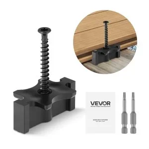 VEVOR Fixation Invisible pour Lame de Terrasse Composite, 250 PCS, Clips T Fixation Cachée en Plastique PP avec Vis Métalliques, Compatible avec Lames de Terrasse d&rsquo;Écart 6,5 mm et de Hauteur 10 mm