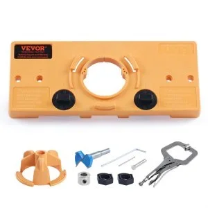 VEVOR Gabarit de Charnière Dissimulée 35 et 26 mm Outil Pose Charnière Perçage Précis en PA66 et Acier au Carbone Outil de Menuiserie pour le Montage des Charnières de Porte Placard Meuble Bricolage