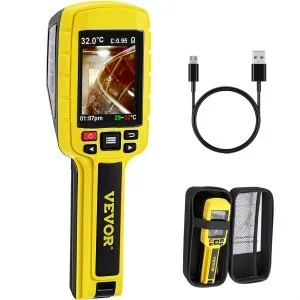 VEVOR Image Thermique Infrarouge 3600 Pixels Caméra Thermique – 20 °C à 500 °C Thermomètre Infrarouge avec Image Thermique 5 Palettes pour Travaux d&rsquo;Inspection Domestique de Lutte contre les Incendies