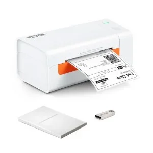 VEVOR Imprimante d&rsquo;étiquettes Thermique Direct 4×6 Code à Barres USB 150 mm/s 203 dpi pour Colis Expédition Compatible avec Amazon/eBay/Etsy/UPS Prise en Charge Windows/MacOS/Linux/Chromebook Blanc