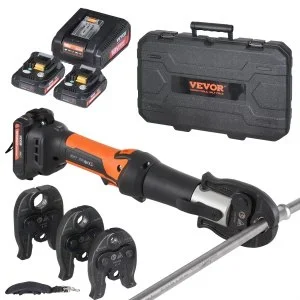 VEVOR Kit d&rsquo;outils de sertissage de tuyaux avec 2 batteries mâchoires V15 22 28