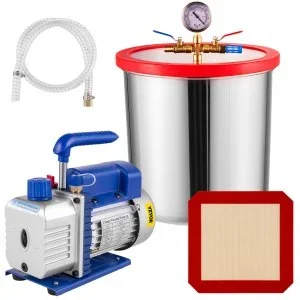 VEVOR Kit de Pompe à Vide avec Chambre à Vide de 22 litres (5 gallons) à Un étage de 3 PCM et 1/4 CV – Kit de réfrigération CVC A/C