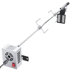 VEVOR Kit de Rôtissoire Électrique Charge 12 kg Tournebroche avec Moteur 9 W 4 tr/min 101 cm en Inox Rotation Automatique Kit de Rôtisserie pour Poulet Canard Dinde BBQ en Plein Air Camping Randonnée