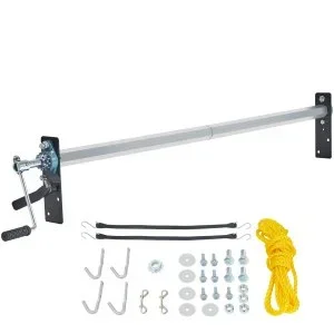 VEVOR Kit de rouleaux de bâche à manivelle, 1,6-2,6 m, en alliage d&rsquo;aluminium, avec poignée enveloppée d&rsquo;éponge de 7&Prime;, pour camions à benne basculante, remorques, transporteurs de déchets (sans bâche)