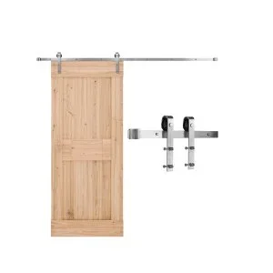 VEVOR Kit Quincaillerie de Porte Grange Coulissante 244cm Finition Nickel Brossé