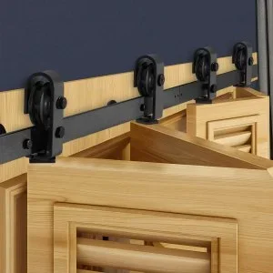 VEVOR Kit Quincaillerie de Porte Grange Coulissante Pliante 1524 mm Rail Simple