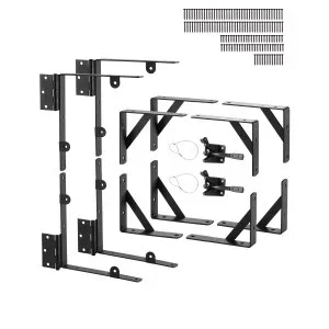 VEVOR Kit support d&rsquo;angle de portail en fer anti-affaissement 2 ensembles noir
