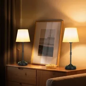 VEVOR Lampe de table rechargeable sans fil chambre 2 pcs abat-jour en tissu noir