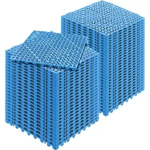 VEVOR Lot de 55 Dalles de Jardin Piscine 30x30x1,5 cm Bleu Dalle Clipsable Ajourée Antidérapante en PVC Drainage Rapide Revêtements de Sol Extérieur Intérieur pour Terrasse Cuisine Spa Salle de Bain