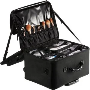 VEVOR Mallette de Maquillage à Roulettes 3 Niveaux Valise de Rangement Transport Pratique avec Poignées, Sangle, Boîte Trousse Maquillage Professionnelle Imperméable Oxford Cadeau de Maquillage, Noir