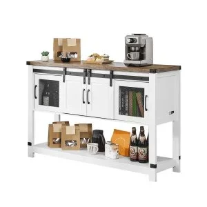 VEVOR Meuble de bar à café 120 x 39,8 x 83 cm à 4 niveaux avec portes de grange